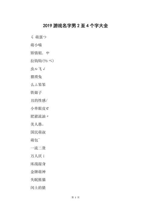 2024火爆游戏名字男