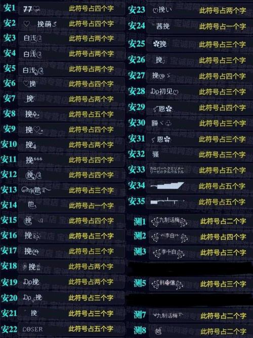 手游游戏名字大全符号怎么打